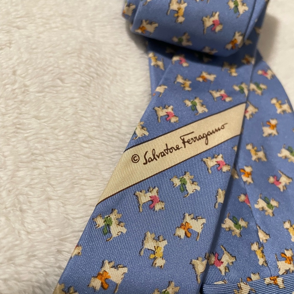 Salvatore Ferragamo Light Blue Floral Men's Tie